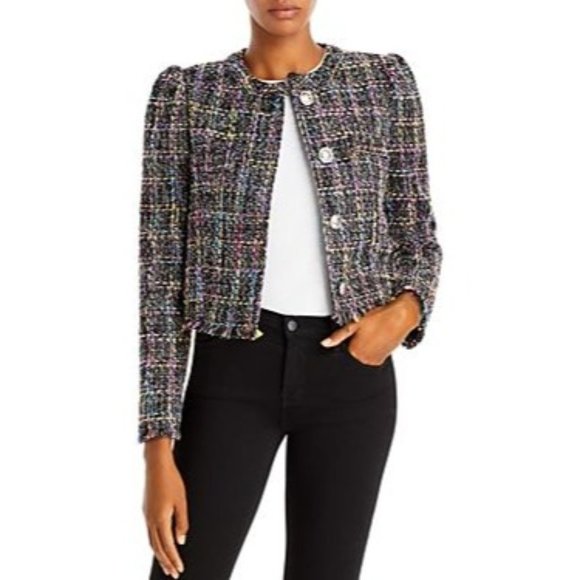 AQUA Aqua Puff Sleeve Tweed Jacket - NWT - Picture 1 of 4